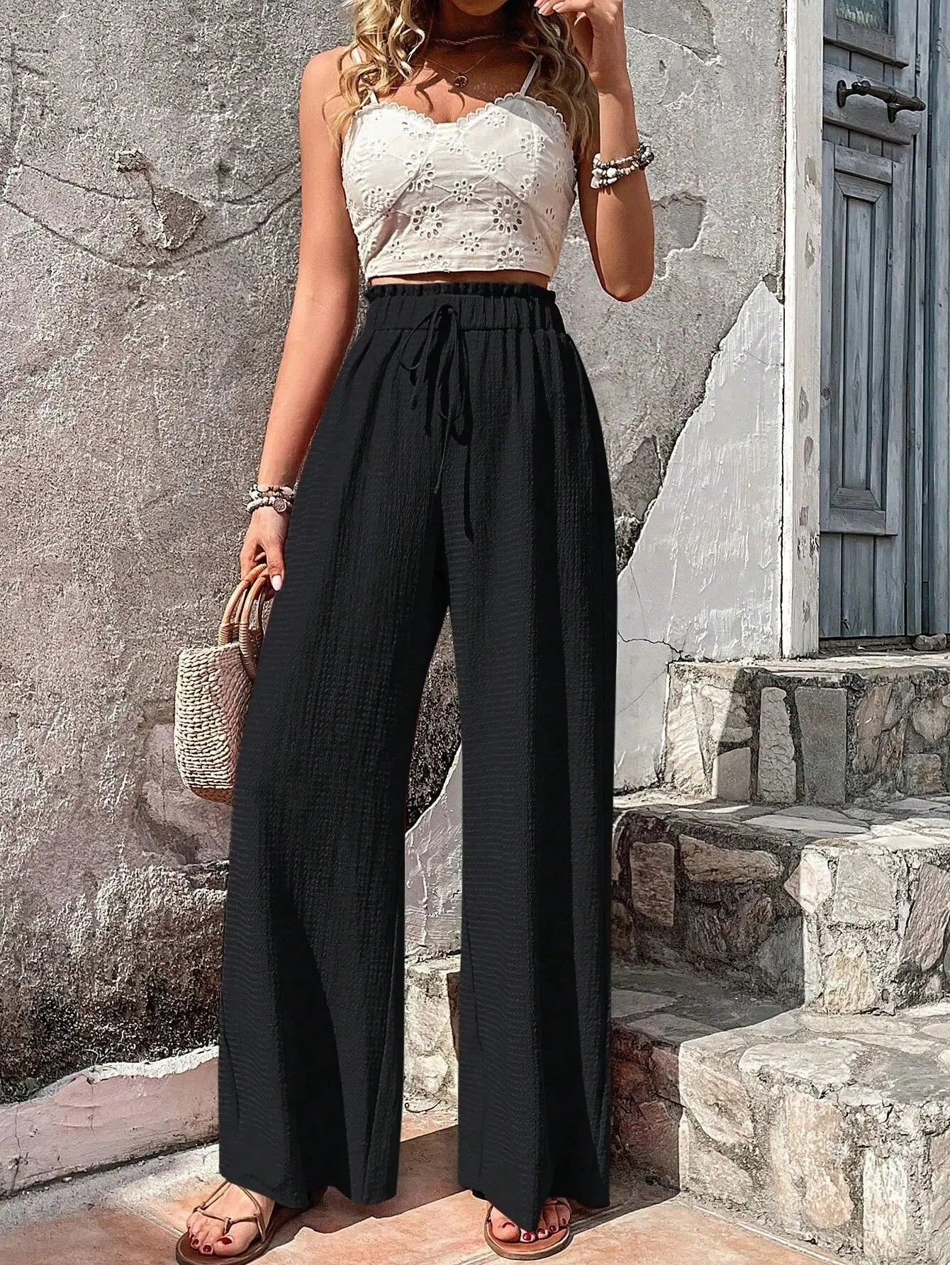 Women Elastic Waist Pants