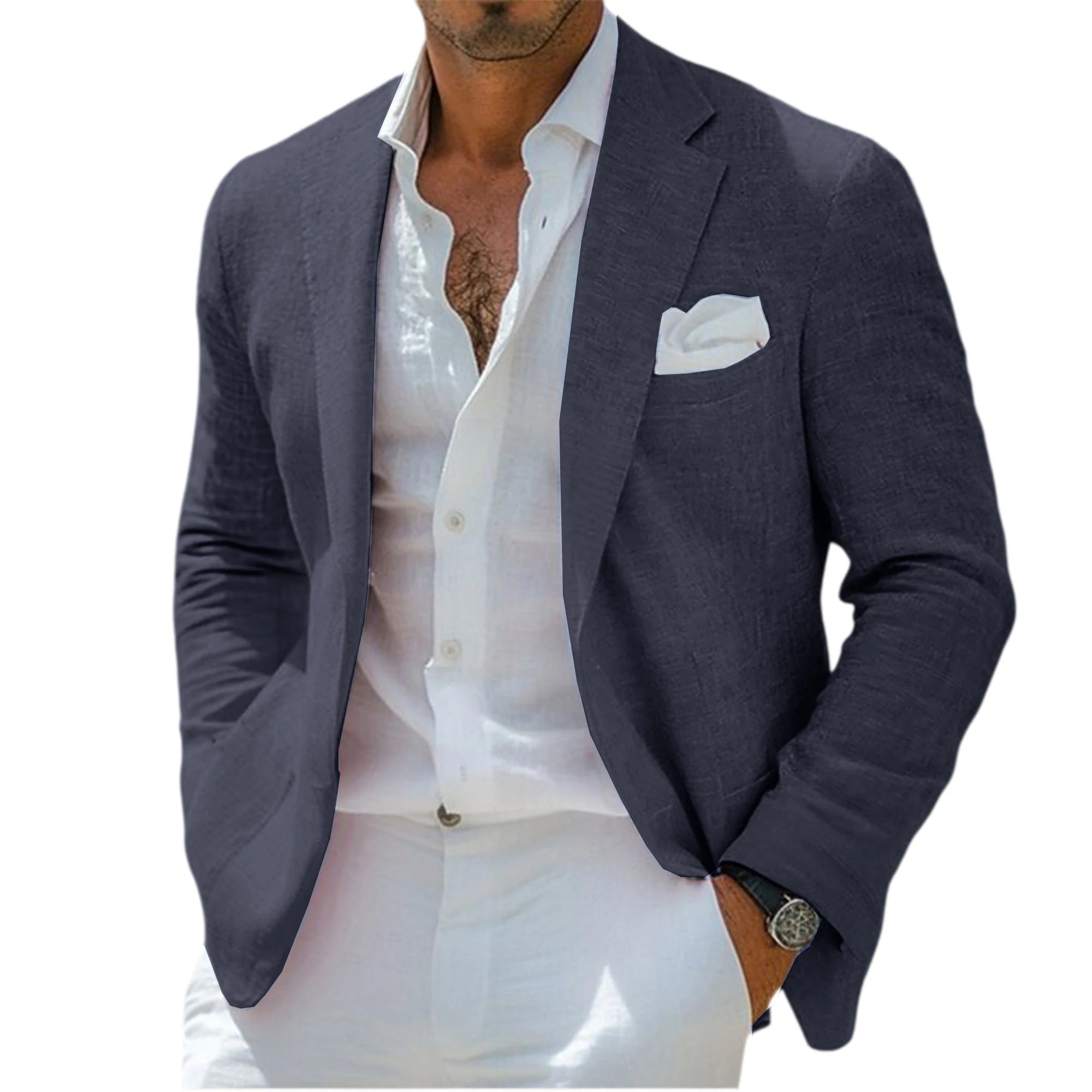 Linen Notch-Lapel Business Sport Coat
