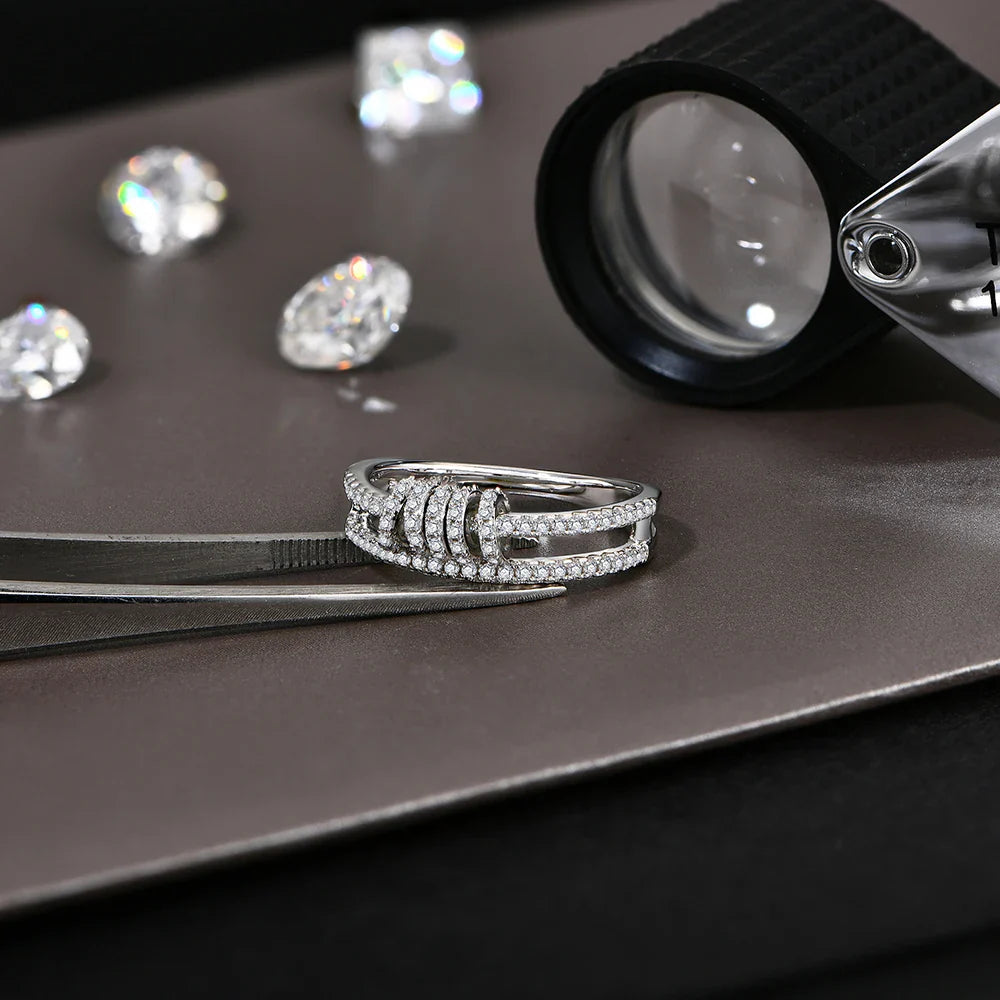 Sterling Silver Moissanite Ring