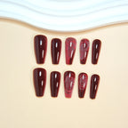Gothic False Nails Dark Red