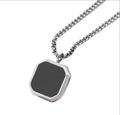 SMALING Black Square Necklace