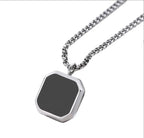 SMALING Black Square Necklace