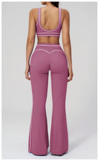 Knit Construction Sleeveless True-To-Size Fit Two-Piece Yoga Set