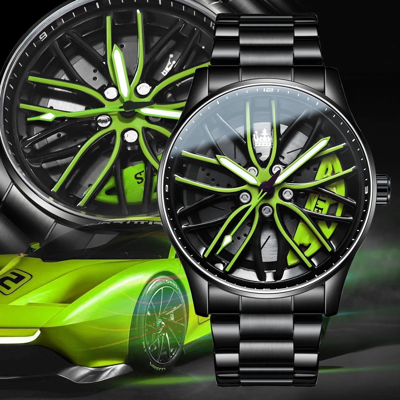 Luxfacigoo Car Wheel Quartz Watch