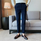 Waffle Stretch Slim Formal Trousers