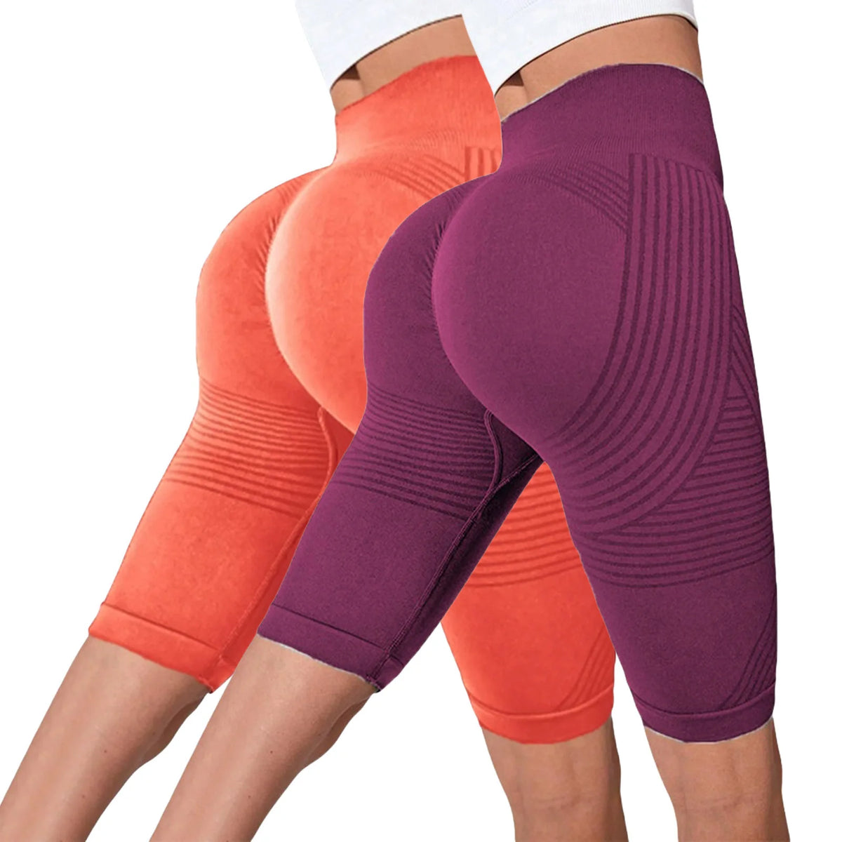 Seamless Hip-Lifting Yoga Shorts 2-Pack