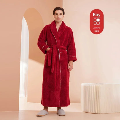 Autumn Winter Thick Cotton Flannel Bathrobe