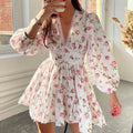 Sweet Floral V-neck Dress