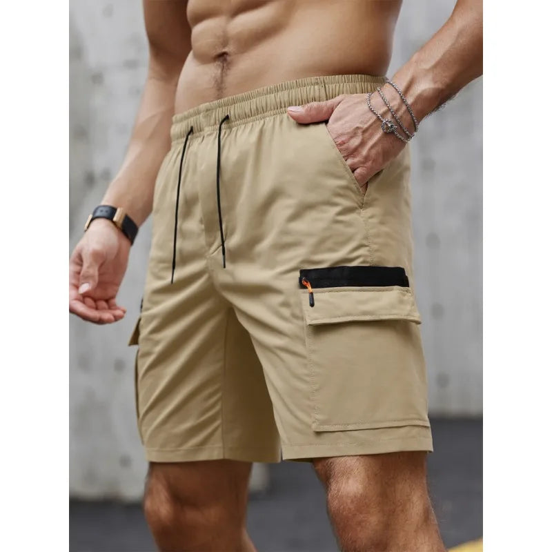 Big Pocket Elastic Cargo Shorts