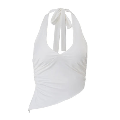 Casual Solid Halter Top