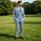 Linen Three-Piece Notch-Lapel Suit