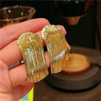 Elegant Gold Tassel Earrings