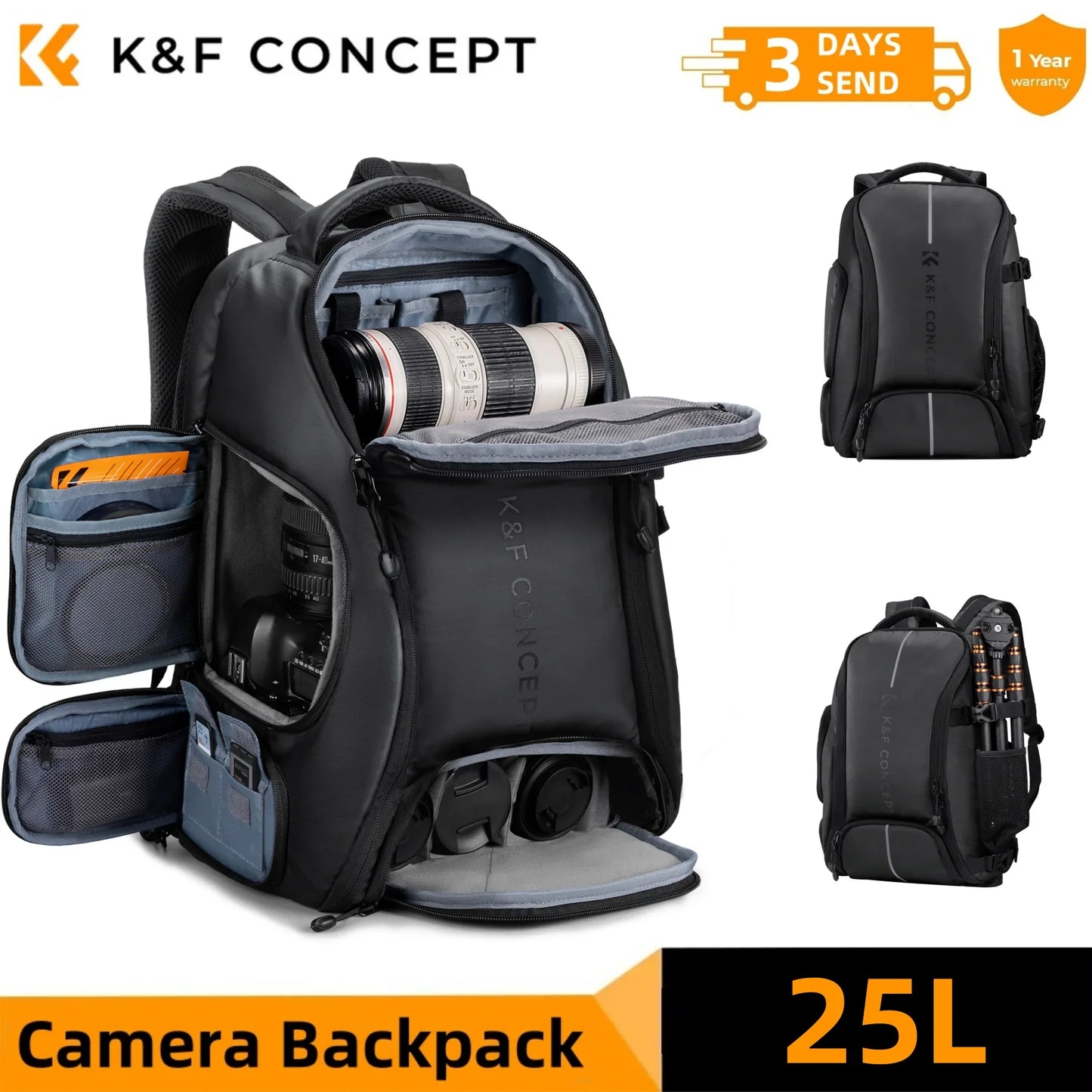 Large Waterproof Camera Backpack