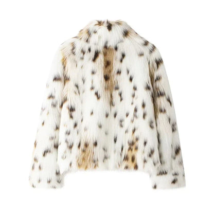 Stylish Animal-Print Fur Jacket