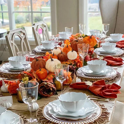 9pcs Velvet Artificial Pumpkins Set