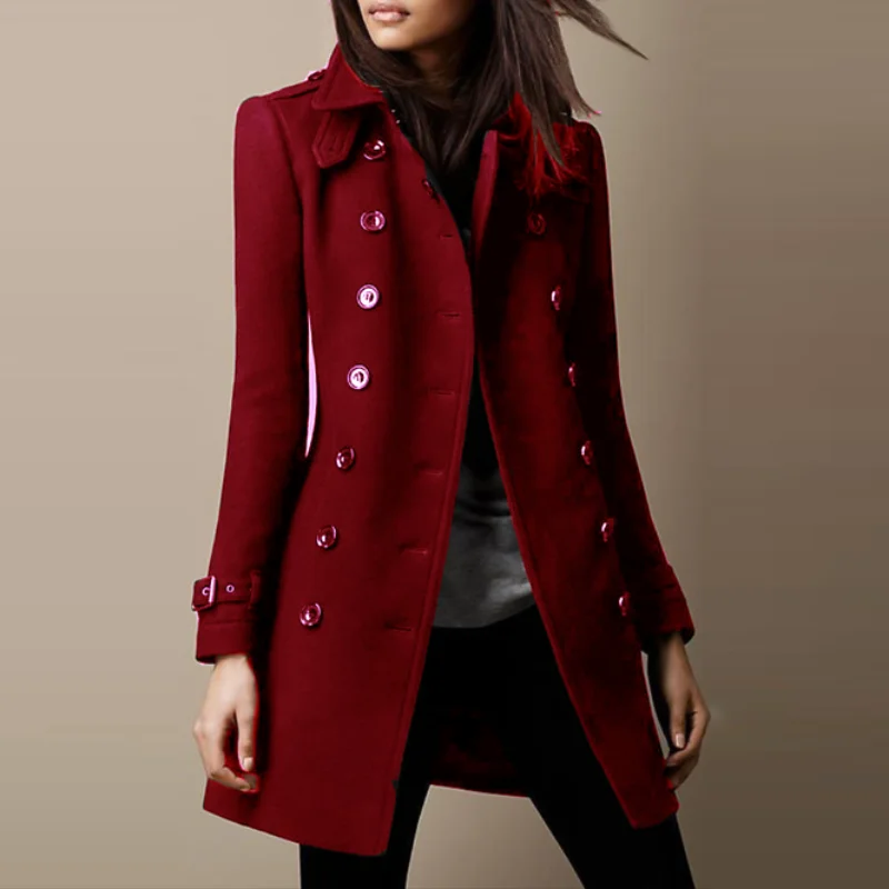 Women’s Double-Breasted Wool Overcoat