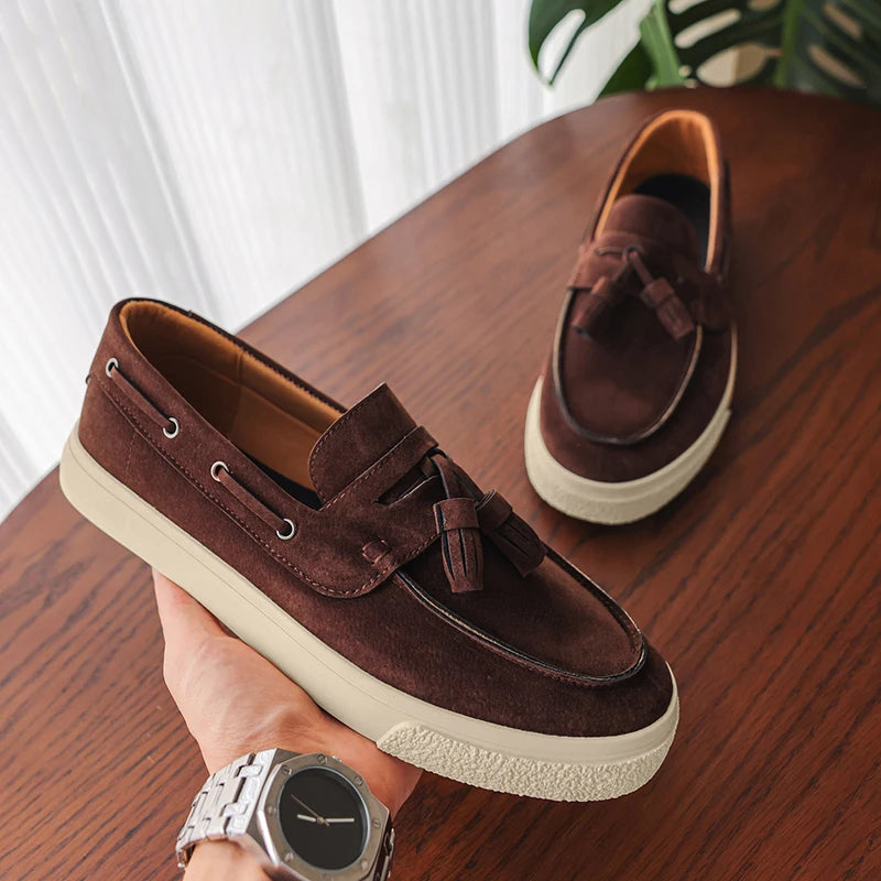 Handmade Suede Leather Loafers