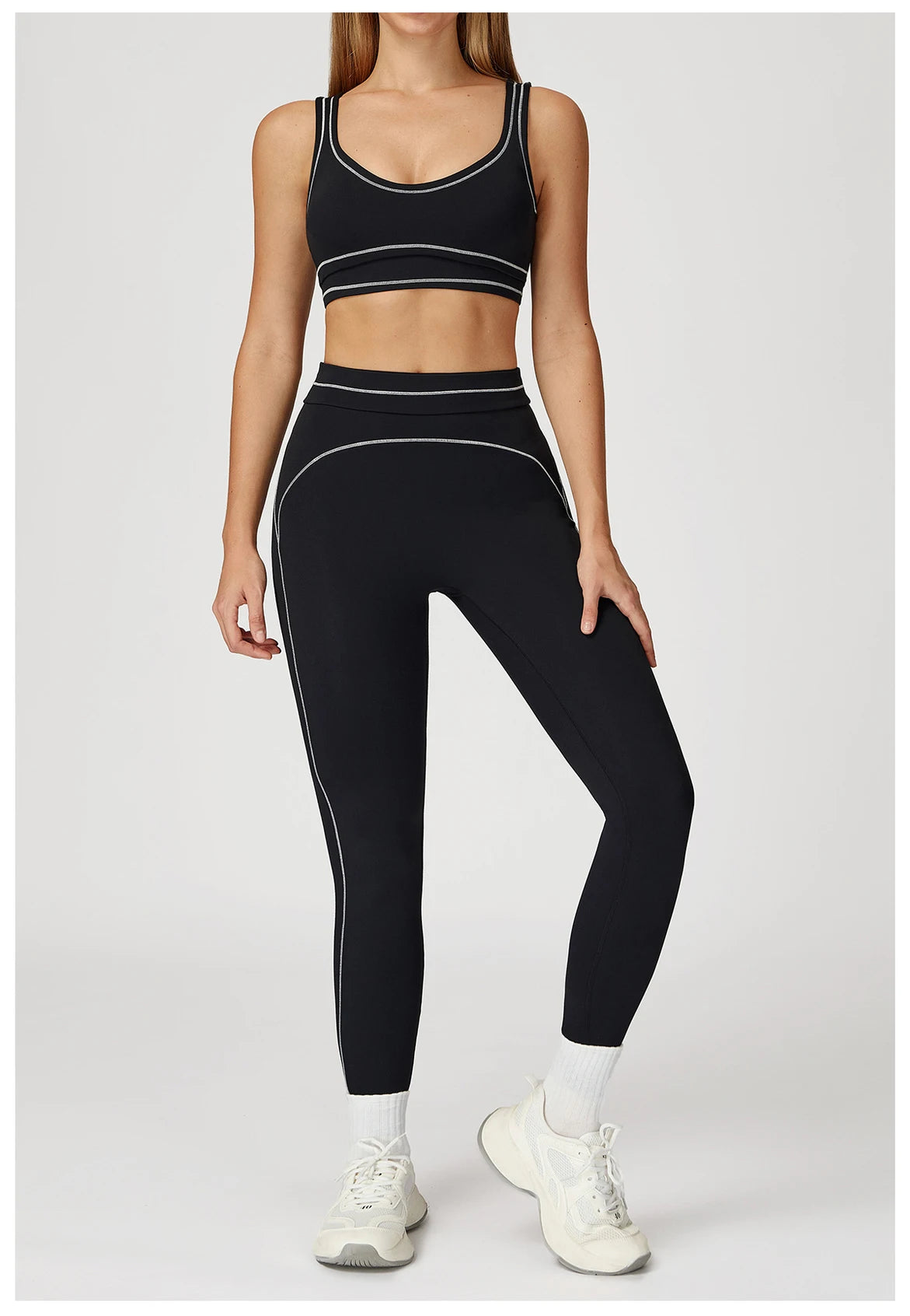 Knit Construction Sleeveless True-To-Size Fit Two-Piece Yoga Set