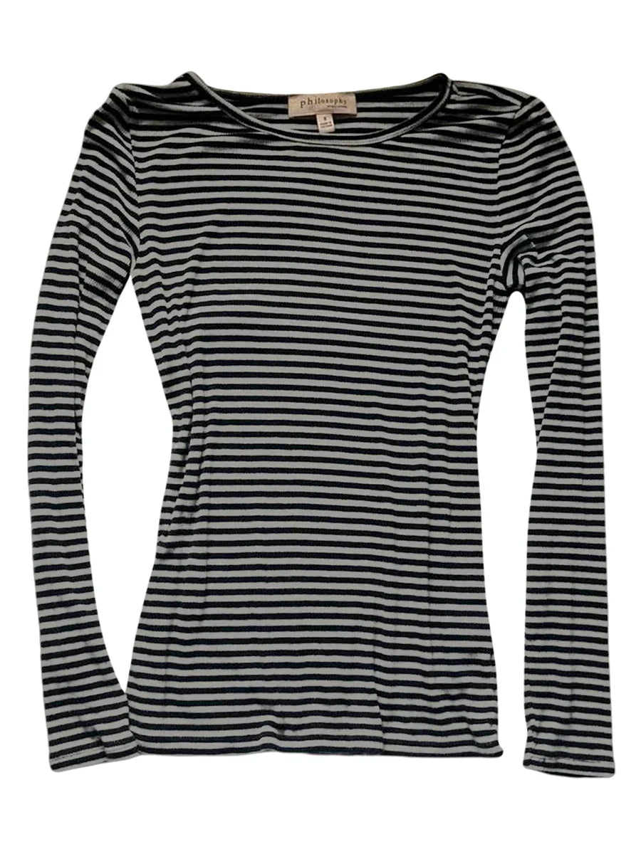 Broadcloth Striped Crew Neck True-To-Size Fit T-Shirt