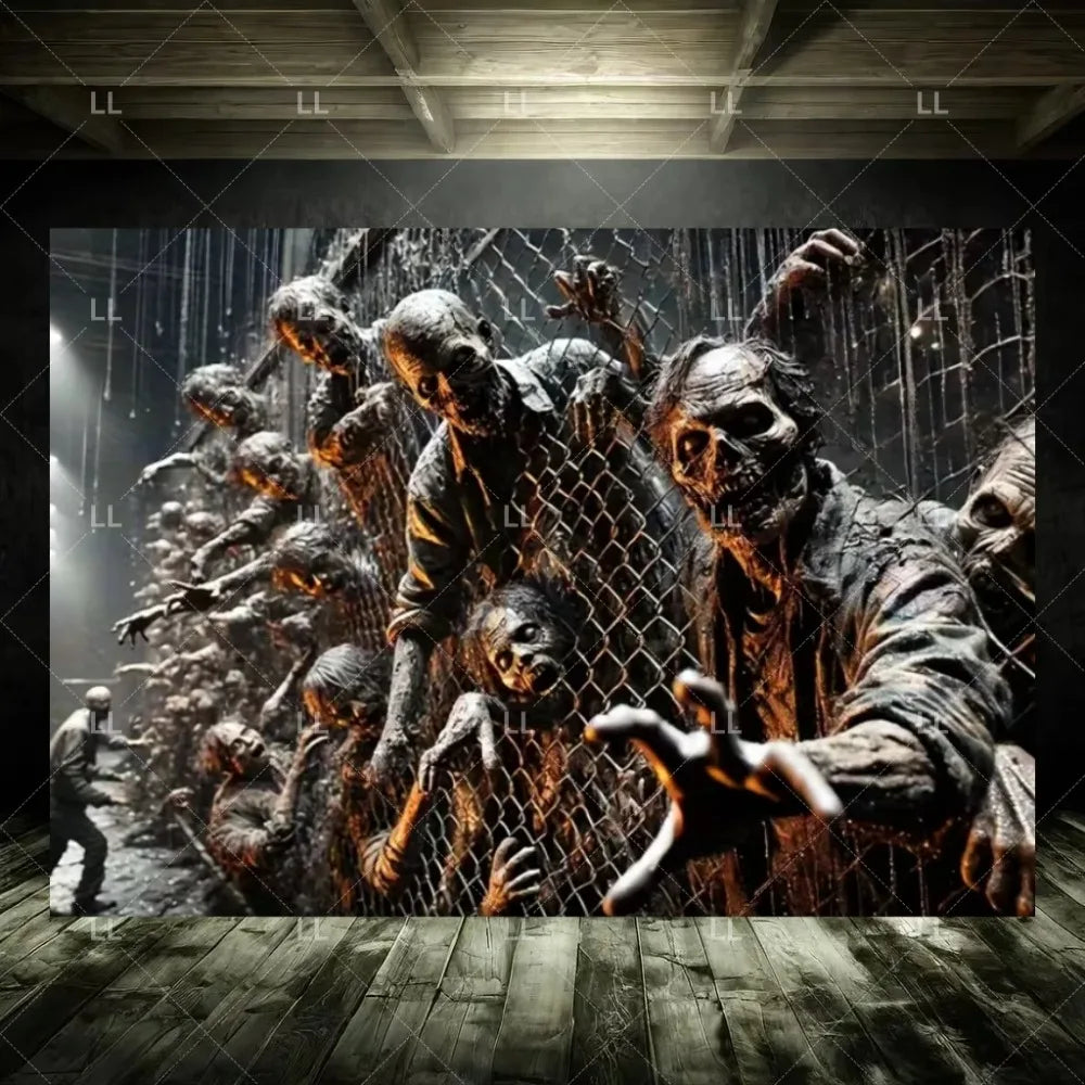 Zombie Explosion Halloween Photography Backdrop