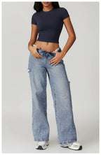 Nylon Short Sleeve True-To-Size Fit Crop Top