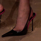 Patent Leather Pointed-Toe Sandals