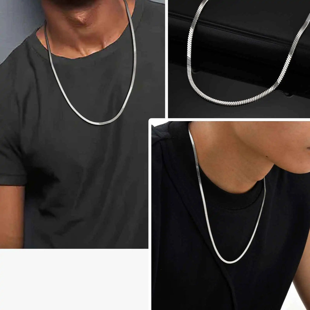Vnox Flat Snake Necklace