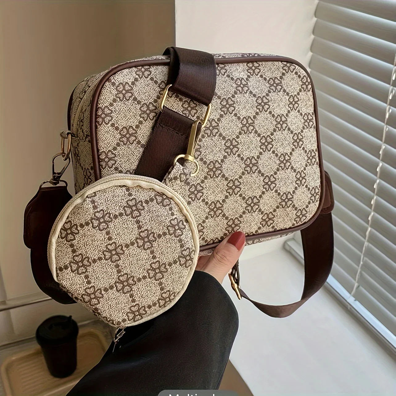 Geometric Crossbody Bag Set