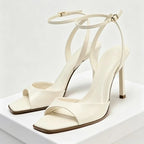Ankle Strap High Heels Square