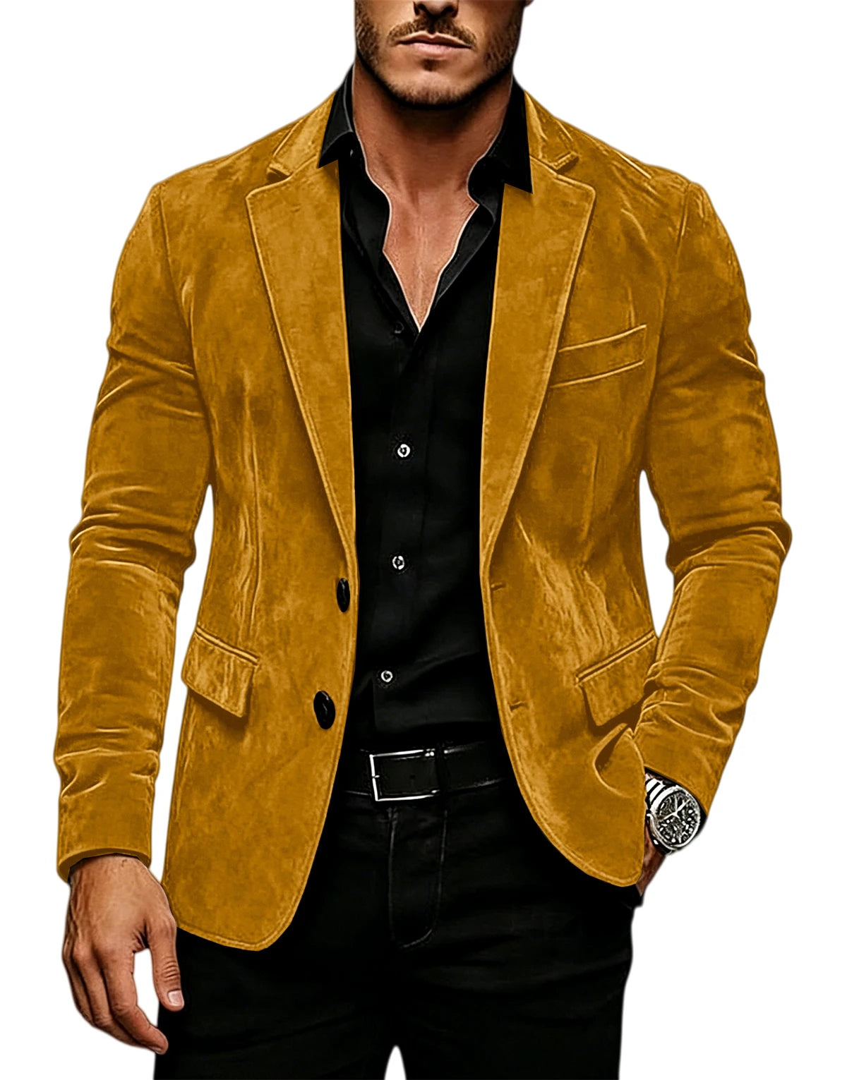 Suede Texture Notch-Lapel Sport Coat