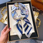Luxury Silk Plaid Hijab Scarf