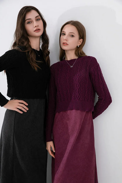 Knitted Top with Cupro Strap Dress