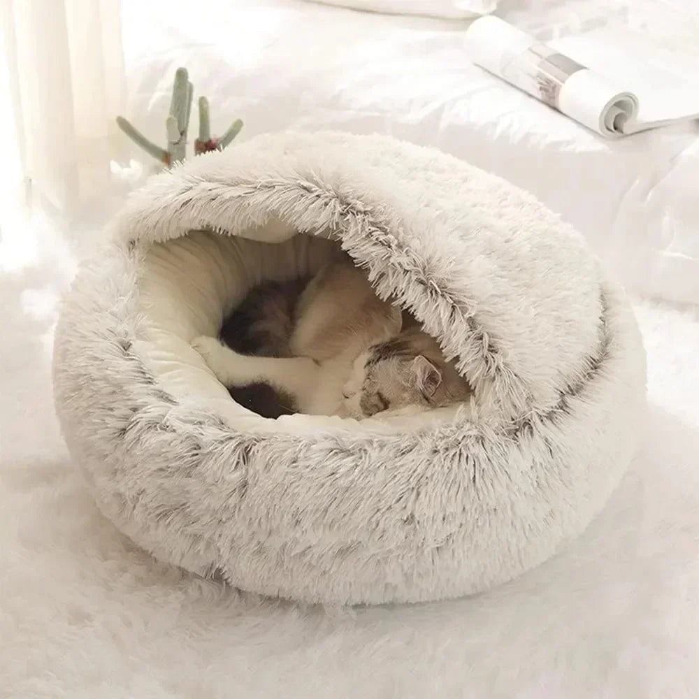 Warm Plush Cat Bed