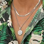 Mprainbow Compass Coin Necklace