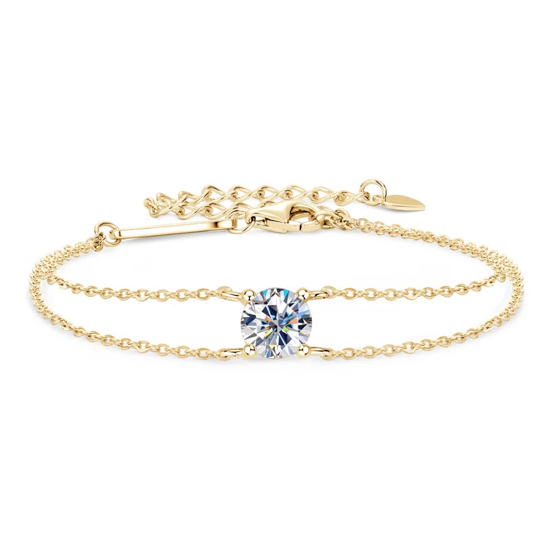 Personalized Moissanite Silver Bracelet