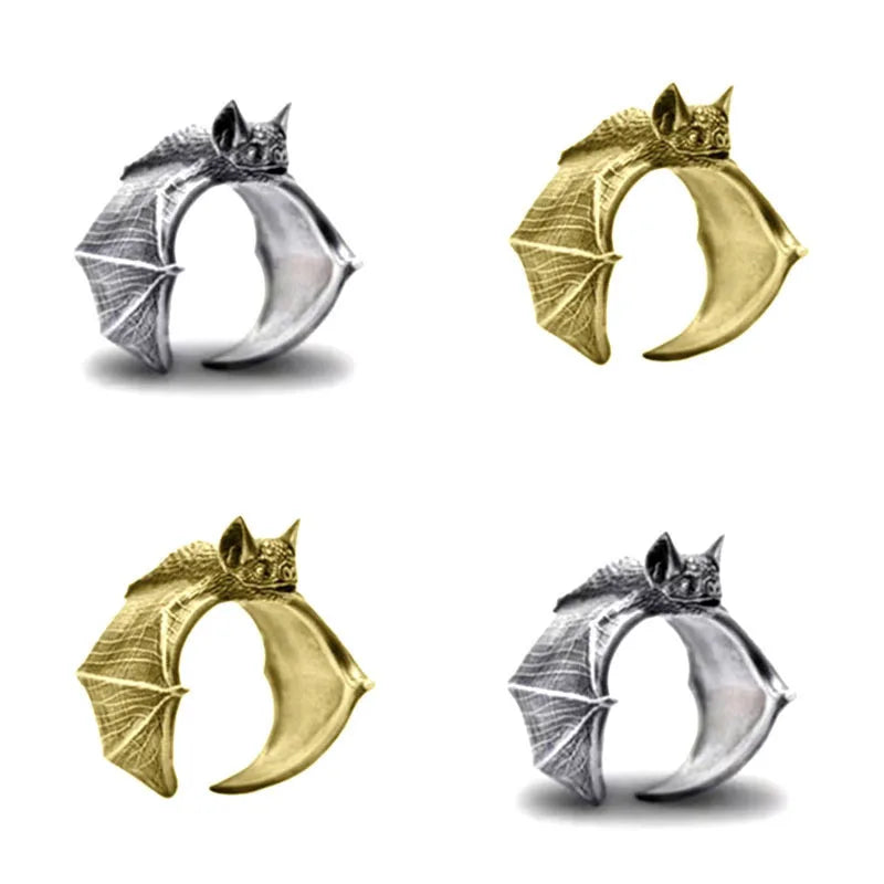 Adjustable Winged Bat Ring