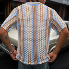 Retro Knit Lapel Polo