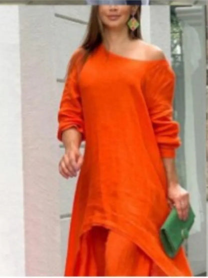 Women's Solid Casual Two Piece