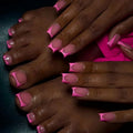 French Pink Square Press Nails