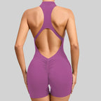 Nylon Patchwork Long Sleeve True-To-Size Fit Sports Jumpsuit