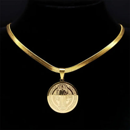 Saint benedict pendant necklace
