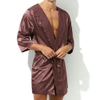 Summer Short Sleeve Homewear Bathrobe