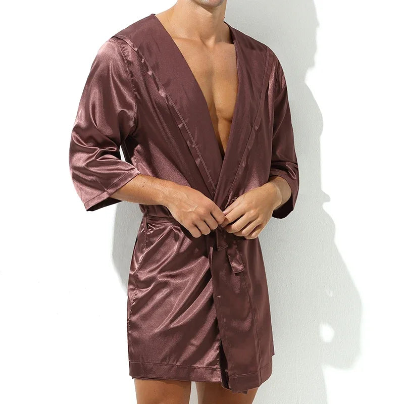 Summer Short Sleeve Homewear Bathrobe