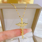 Dragonfly Zircon Pendant Necklace