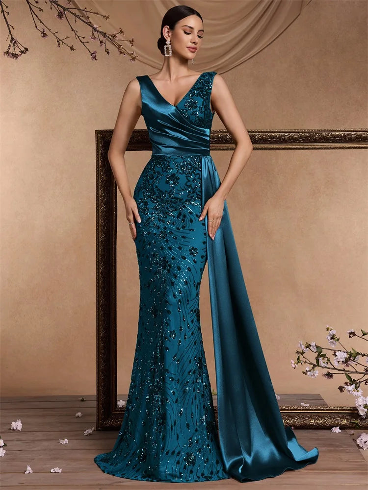 Ribbon-Splice Mermaid Dress