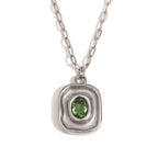 Square Zircon Pendant Necklace