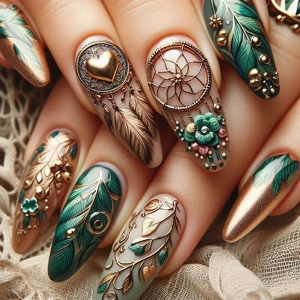 set Medium long fake nails