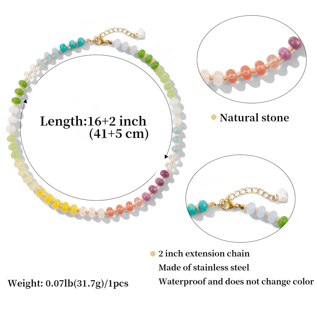 Rainbow Gemstone Choker Necklace