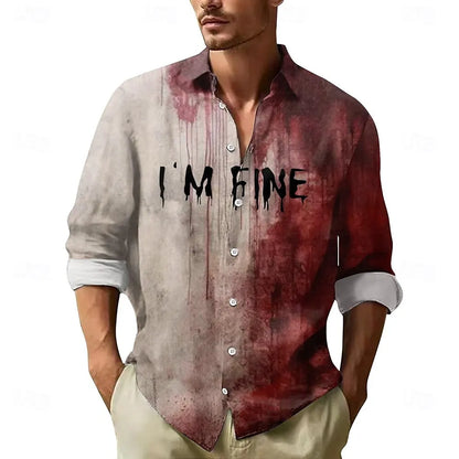 Letter Print Blood Stain Shirt