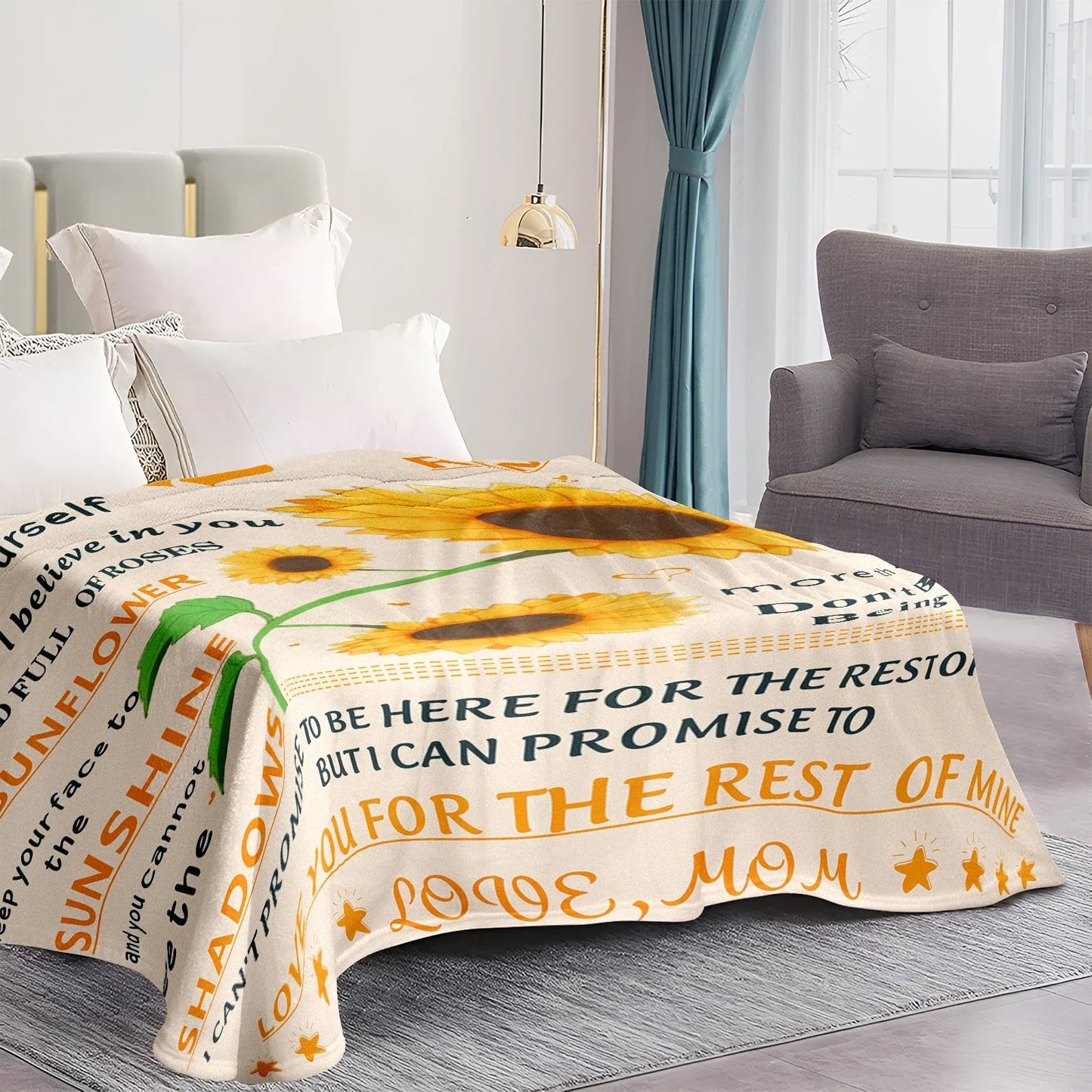 Sunflower Daughter Flannel Blanket